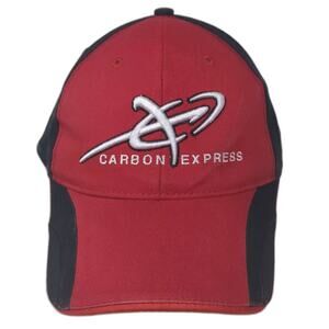 Carbon Express American Outdoors Baseball Cap Red Black Hat OS Adjustable